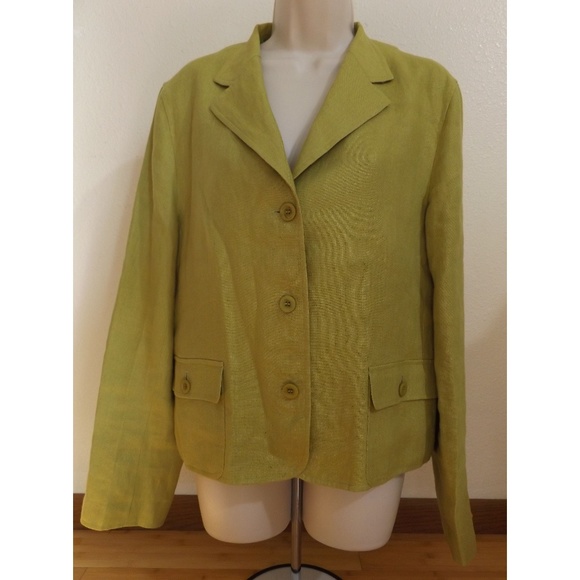 Talbots Jackets & Blazers - # TALBOTS Irish Linen Light Green Blazer Size 12